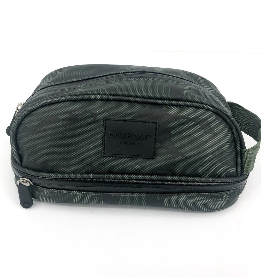 DUCHAMP Men's Tech Friendly Travel Kit Bag Olive Camouflage Waterproof NWOT